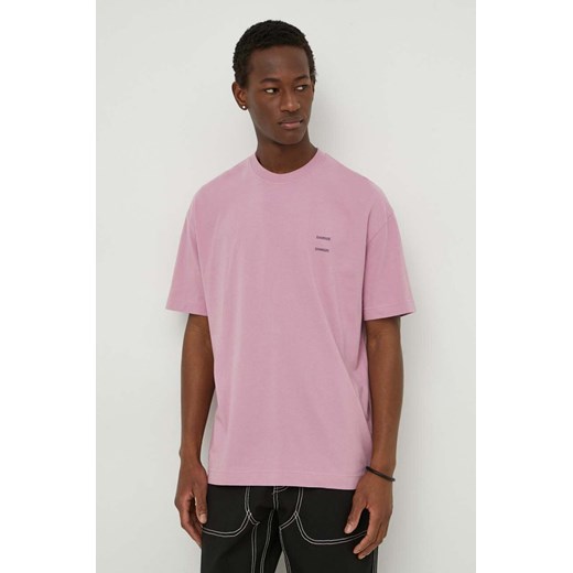Samsoe Samsoe t-shirt bawełniany JOEL męski kolor fioletowy gładki M22300126 ze sklepu ANSWEAR.com w kategorii T-shirty męskie - zdjęcie 170238792