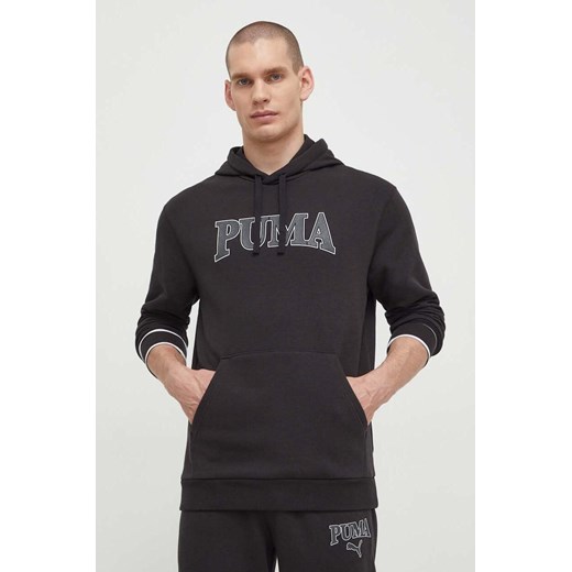 Puma bluza SQUAD męska kolor czarny z kapturem z nadrukiem 678969 ze sklepu ANSWEAR.com w kategorii Bluzy męskie - zdjęcie 170238874