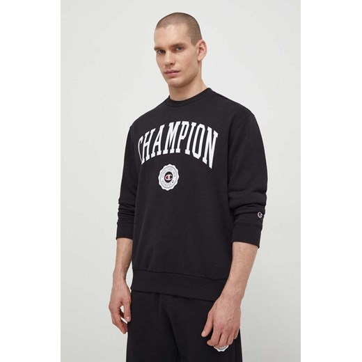 Champion bluza męska kolor czarny z nadrukiem 219839 ze sklepu ANSWEAR.com w kategorii Bluzy męskie - zdjęcie 170238911