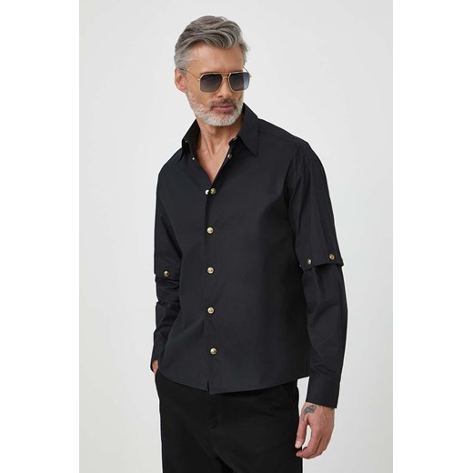 Versace Jeans Couture koszula bawełniana męska kolor czarny relaxed z kołnierzykiem klasycznym 76GALY06 CN010 ze sklepu ANSWEAR.com w kategorii Koszule męskie - zdjęcie 170238951
