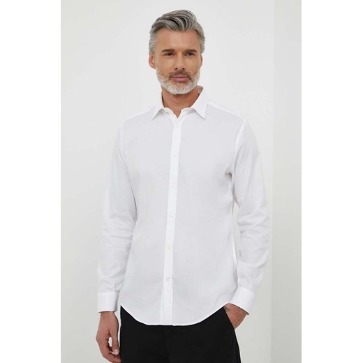 Liu Jo koszula bawełniana męska kolor biały slim z kołnierzykiem klasycznym ze sklepu ANSWEAR.com w kategorii Koszule męskie - zdjęcie 170238972
