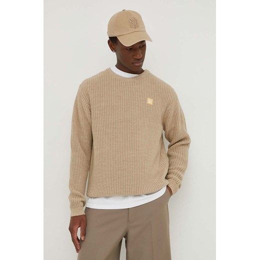 American Vintage sweter z domieszką wełny męski kolor beżowy ze sklepu ANSWEAR.com w kategorii Swetry męskie - zdjęcie 170239124