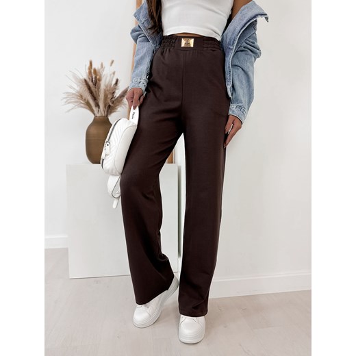 spodnie rebecca ciemnobrązowe m/38 ze sklepu UBRA w kategorii Spodnie damskie - zdjęcie 170241991