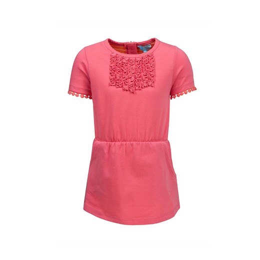 Sukienka dziewczęca z krótkim rękawem - koralowa - Lief ze sklepu 5.10.15 w kategorii Sukienki niemowlęce - zdjęcie 170247441