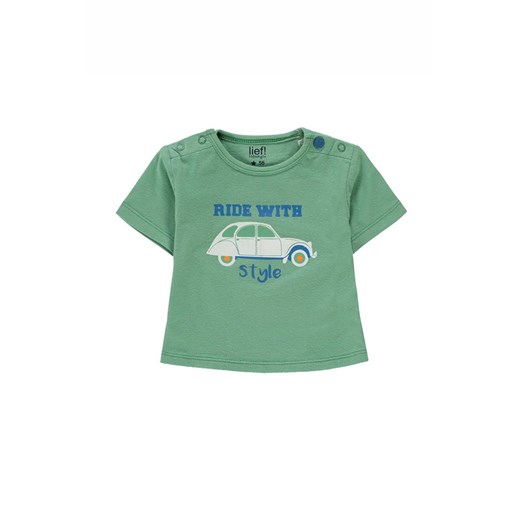 T-shirt niemowlęcy z samochodem - zielony - Lief ze sklepu 5.10.15 w kategorii Koszulki niemowlęce - zdjęcie 170247472