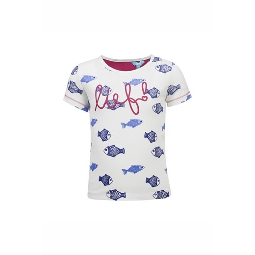 T-shirt dziewczęcy - biały w rybki - Lief ze sklepu 5.10.15 w kategorii Bluzki dziewczęce - zdjęcie 170247610