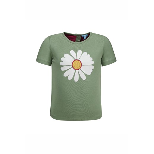 T-shirt dziewczęcy zielony ze stokrotką - Lief Lief 86 5.10.15
