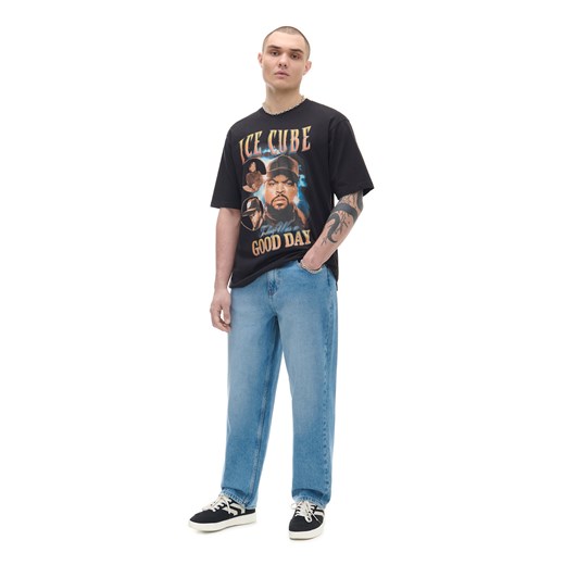 Cropp - Czarna koszulka z nadrukiem Ice Cube - czarny ze sklepu Cropp w kategorii T-shirty męskie - zdjęcie 170252553