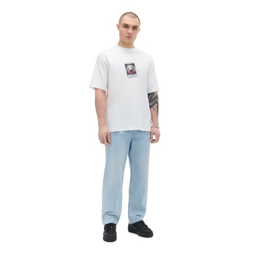 Cropp - Biała koszulka z nadrukiem - kremowy ze sklepu Cropp w kategorii T-shirty męskie - zdjęcie 170252560