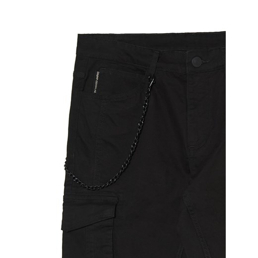 Cropp - Czarne spodnie cargo slim - czarny Cropp 36 Cropp