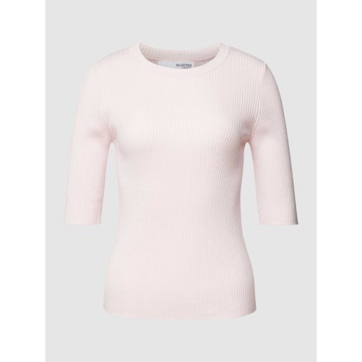 T-shirt z mieszanki wiskozy w jednolitym kolorze model ‘MALA’ Selected Femme XS Peek&Cloppenburg 