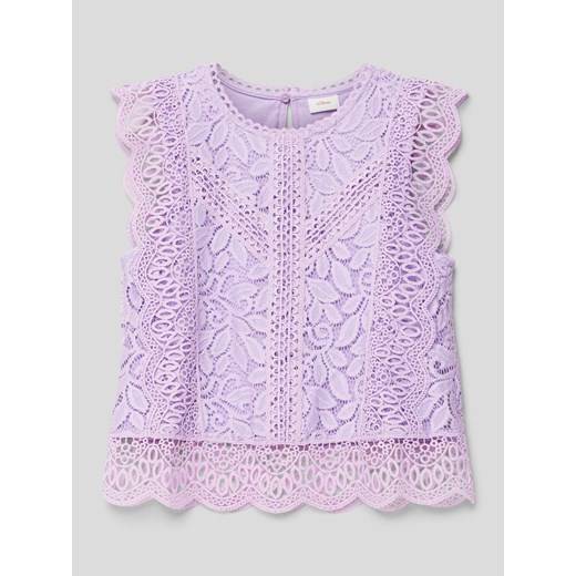 Top bluzkowy z koronką szydełkową ze sklepu Peek&Cloppenburg  w kategorii Bluzki dziewczęce - zdjęcie 170256594