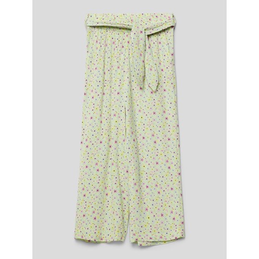 Spodnie materiałowe z szerokimi nogawkami i kwiatowym wzorem ze sklepu Peek&Cloppenburg  w kategorii Spodnie dziewczęce - zdjęcie 170259504