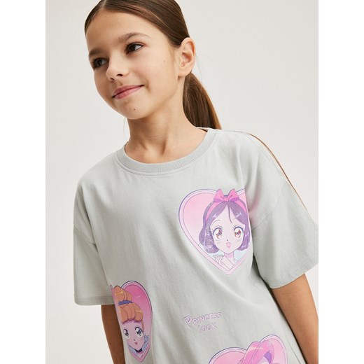 Reserved - T-shirt z motywem Disney - jasnoszary ze sklepu Reserved w kategorii Bluzki dziewczęce - zdjęcie 170263411