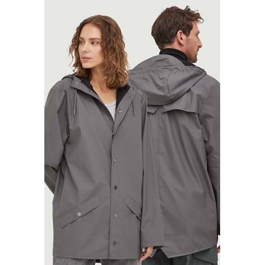 Rains kurtka przeciwdeszczowa 12010 Jackets kolor szary przejściowa ze sklepu PRM w kategorii Kurtki damskie - zdjęcie 170263751