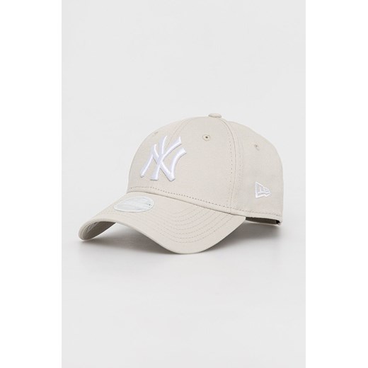 New Era czapka z daszkiem bawełniana kolor beżowy wzorzysta NEW YORK YANKEES New Era One Size PRM
