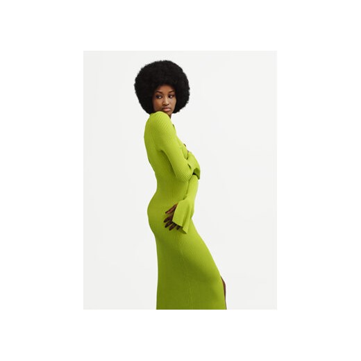 Hugo Sukienka dzianinowa Sharren 50507922 Zielony Slim Fit ze sklepu MODIVO w kategorii Sukienki - zdjęcie 170270254