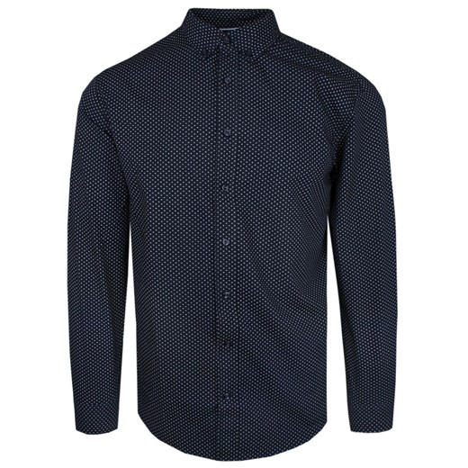 Delikatnie Taliowana Koszula Weekendowa - Pako Jeans - Granatowa w Groszki KSDCPJNSd3r5hubrisSL ze sklepu JegoSzafa.pl w kategorii Koszule męskie - zdjęcie 170270650