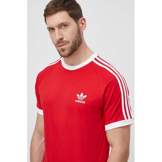 adidas Originals t-shirt bawełniany Adicolor Classics 3-Stripes kolor czerwony wzorzysty IA4852 ze sklepu ANSWEAR.com w kategorii T-shirty męskie - zdjęcie 170270903