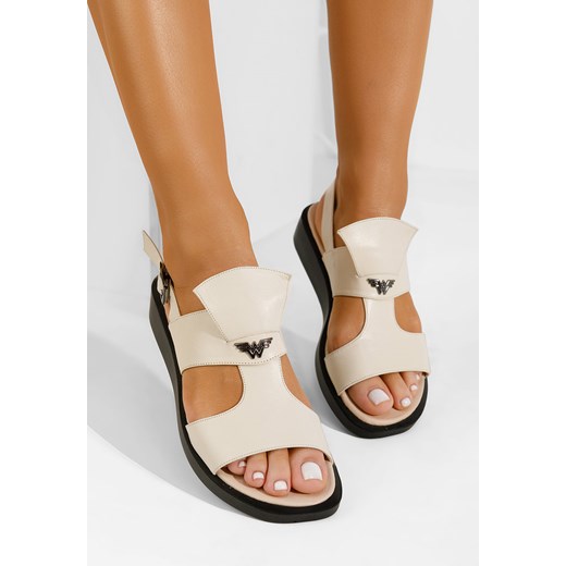 Beżowe sandały damskie skórzane Meriva V2 ze sklepu Zapatos w kategorii Sandały damskie - zdjęcie 170272352