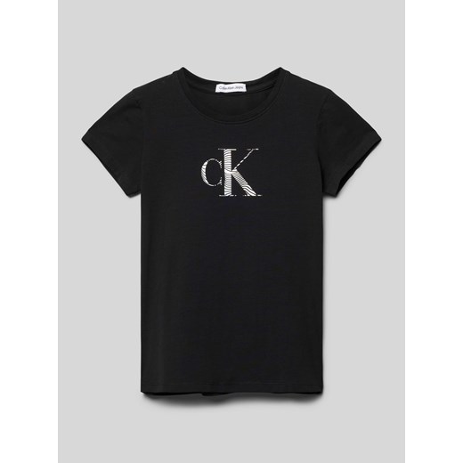 T-shirt z o kroju slim fit z nadrukiem z logo ze sklepu Peek&Cloppenburg  w kategorii Bluzki dziewczęce - zdjęcie 170273580