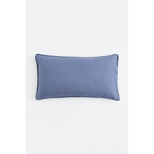 H & M - Poszewka na poduszkę wykonana ze spranego lnu - Niebieski ze sklepu H&M w kategorii Poszewki na poduszki - zdjęcie 170274151