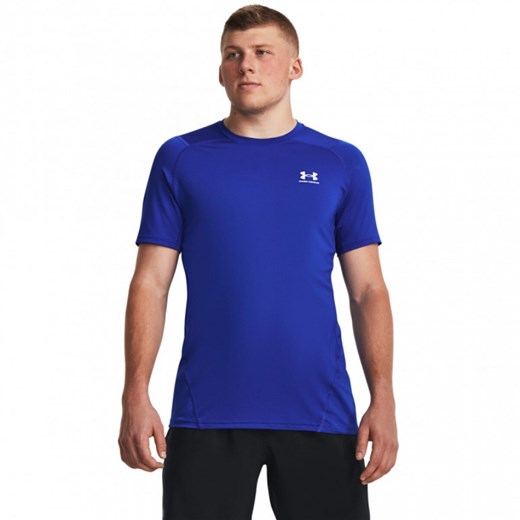 Męska koszulka treningowa Under Armour UA HG Armour Fitted SS - niebieska ze sklepu Sportstylestory.com w kategorii T-shirty męskie - zdjęcie 170278052