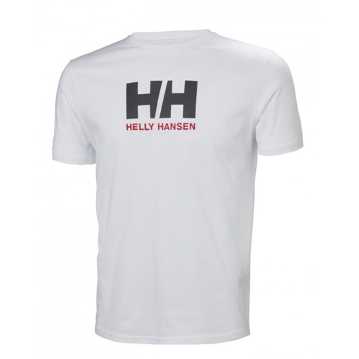 Męski t-shirt z nadrukiem Helly Hansen HH Logo T-Shirt - biały ze sklepu Sportstylestory.com w kategorii T-shirty męskie - zdjęcie 170279083