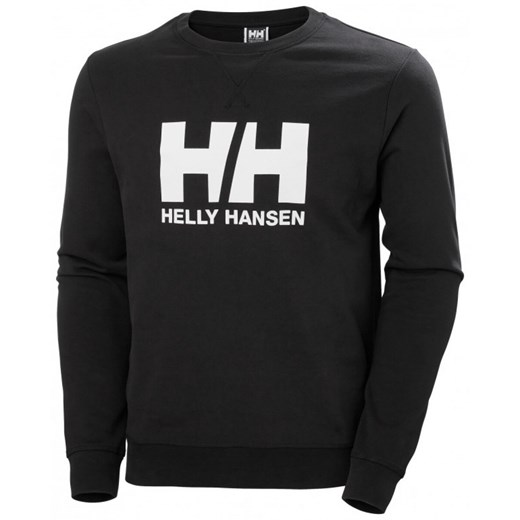 Męska bluza dresowa nierozpinana bez kaptura Helly Hansen HH Logo Crew Sweat - czarna ze sklepu Sportstylestory.com w kategorii Bluzy męskie - zdjęcie 170279091