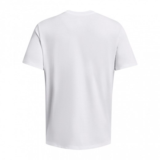 Under Armour t-shirt męski biały z krótkimi rękawami w nadruki bawełniany 