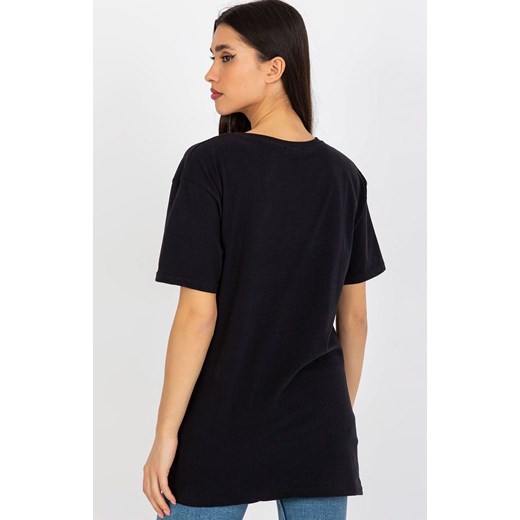 Czarny t-shirt damski z nadrukiem EM-TS-527-1.26X, Kolor czarny, Rozmiar one size, EX MODA ze sklepu Primodo w kategorii Bluzki damskie - zdjęcie 170280702