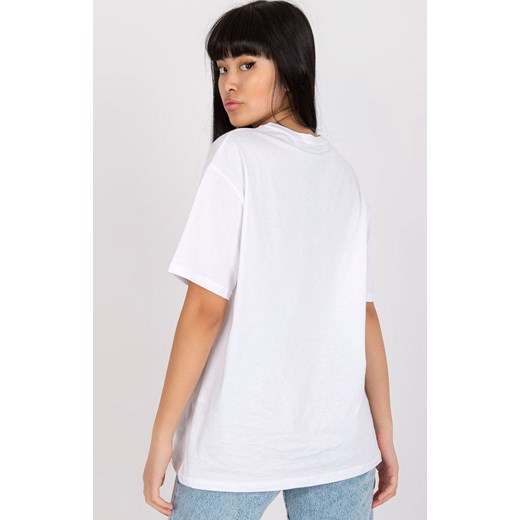 Biały t-shirt damski z dżetami HB-TS-3084.52, Kolor biały, Rozmiar L, HiB ze sklepu Primodo w kategorii Bluzki damskie - zdjęcie 170280763