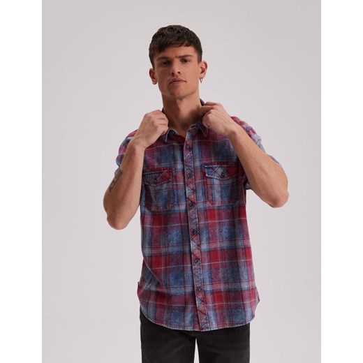 Koszula FANOS SH 242 Granat-Czerwony M ze sklepu Diverse w kategorii Koszule męskie - zdjęcie 170280874