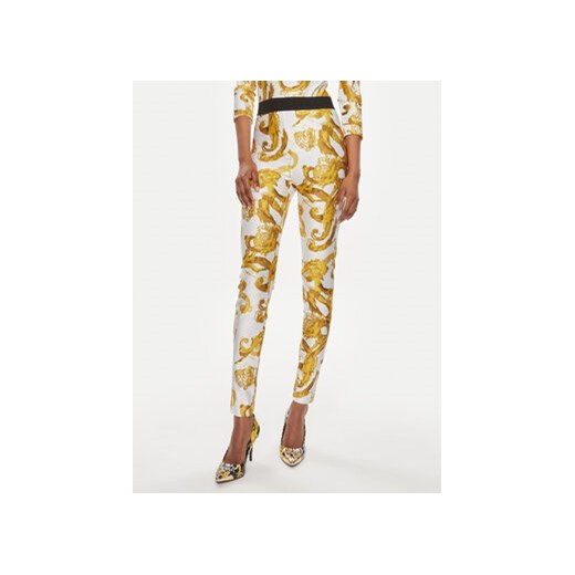 Versace Jeans Couture Legginsy 76HAC101 Biały Skinny Fit ze sklepu MODIVO w kategorii Spodnie damskie - zdjęcie 170283004