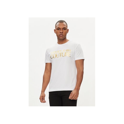 Versace Jeans Couture T-Shirt 76GAHT00 Biały Regular Fit ze sklepu MODIVO w kategorii T-shirty męskie - zdjęcie 170283542