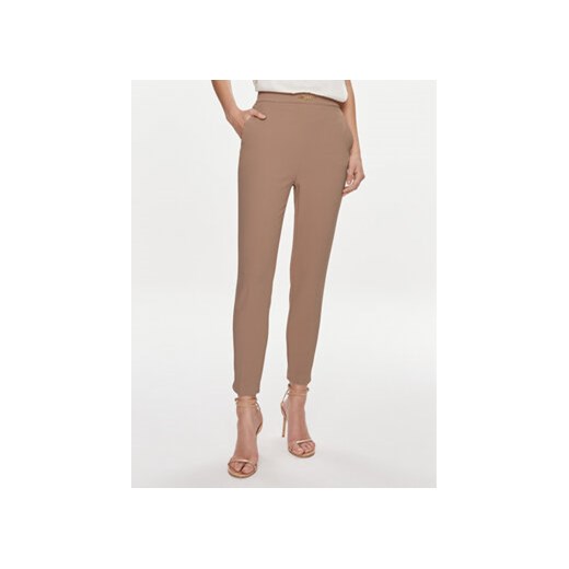 Elisabetta Franchi Spodnie materiałowe PA-027-41E2-V280 Beżowy Regular Fit ze sklepu MODIVO w kategorii Spodnie damskie - zdjęcie 170283660