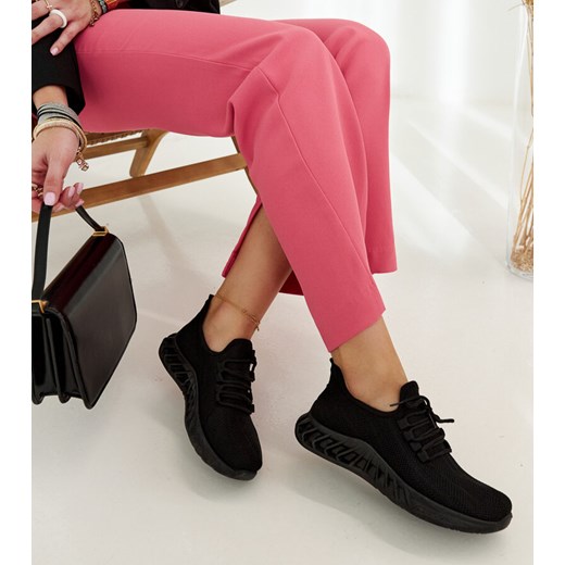 Czarne materiałowe sneakersy Weekley ze sklepu gemre w kategorii Buty sportowe damskie - zdjęcie 170283870