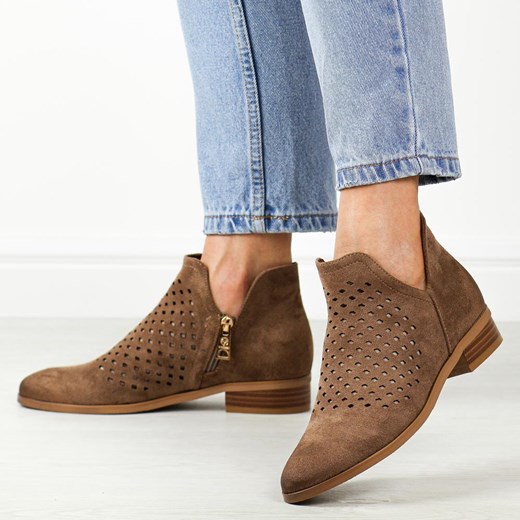 Botki Vinceza płaskie jesienne na zamek 