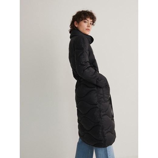 Reserved - Pikowany płaszcz ze stójką - czarny ze sklepu Reserved w kategorii Płaszcze damskie - zdjęcie 170286220