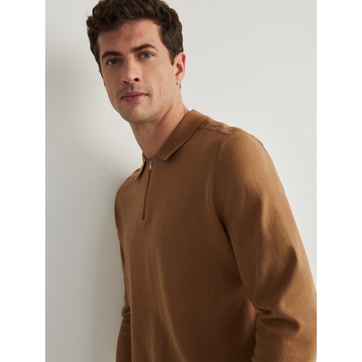 Reserved - Sweter z kołnierzem - brązowy ze sklepu Reserved w kategorii Swetry męskie - zdjęcie 170286310