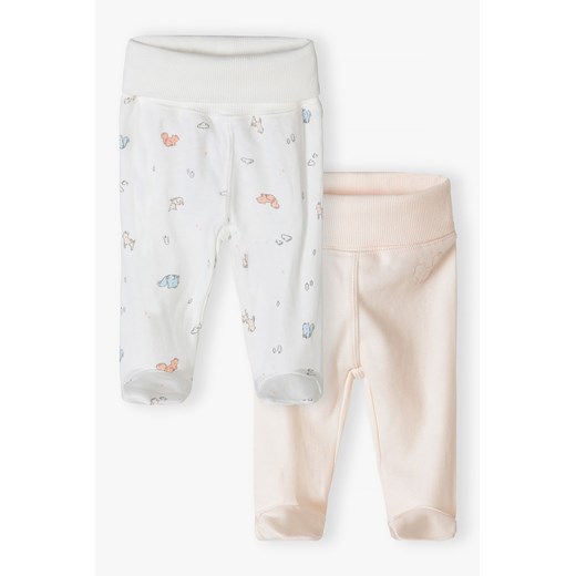 Zestaw dwóch dzianinowych półśpiochów we wzory dla niemowlaka ze sklepu 5.10.15 w kategorii Spodnie i półśpiochy - zdjęcie 170287384