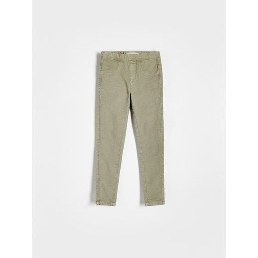Reserved - Elastyczne jegginsy - oliwkowy ze sklepu Reserved w kategorii Spodnie dziewczęce - zdjęcie 170288302