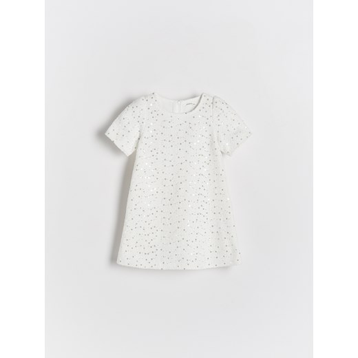 Reserved - Sukienka z cekinami - złamana biel ze sklepu Reserved w kategorii Sukienki dziewczęce - zdjęcie 170288351