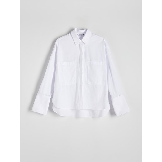 Koszula damska Reserved z kołnierzykiem z długimi rękawami 