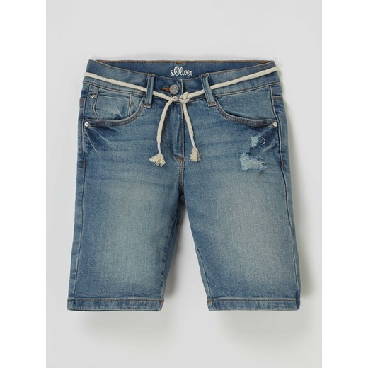 Szorty jeansowe o kroju Slim Fit z dodatkiem streczu ze sklepu Peek&Cloppenburg  w kategorii Spodenki dziewczęce - zdjęcie 170292470