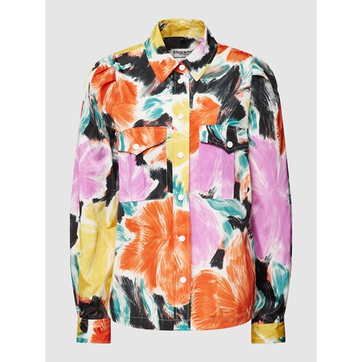 Bluzka koszulowa z kwiatowym wzorem na całej powierzchni ze sklepu Peek&Cloppenburg  w kategorii Koszule damskie - zdjęcie 170293870