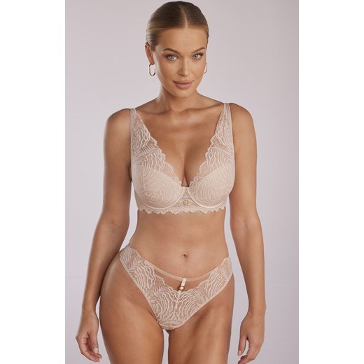 Biustonosz push-up typu bralette beżowy Luna PU-1103, Kolor beżowy, Rozmiar 65C, Kinga ze sklepu Intymna w kategorii Biustonosze - zdjęcie 170295513