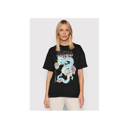 Alpha Industries T-Shirt Heritage Dragon 106064 Czarny Oversize Alpha Industries L promocja MODIVO
