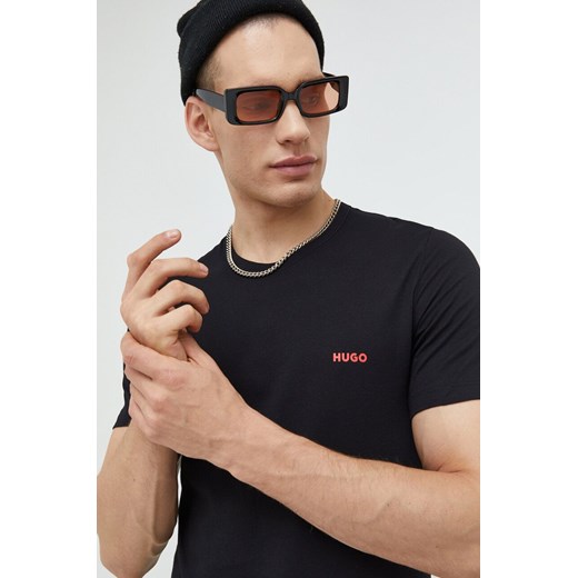 HUGO t-shirt bawełniany 3-pack męski kolor czarny gładki 50493972 ze sklepu ANSWEAR.com w kategorii T-shirty męskie - zdjęcie 170299600
