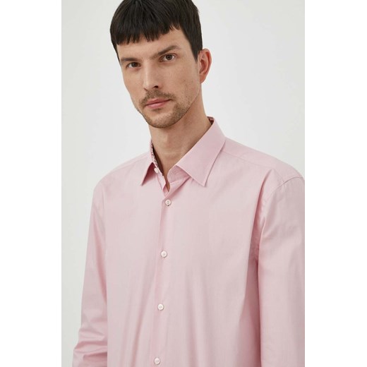 BOSS koszula męska kolor różowy slim z kołnierzykiem klasycznym 50512652 ze sklepu ANSWEAR.com w kategorii Koszule męskie - zdjęcie 170305362